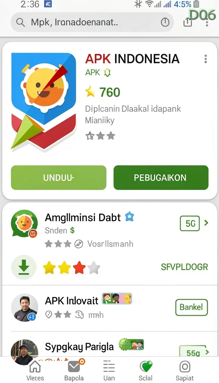 Cuplikan layar 7METER — menu navigasi