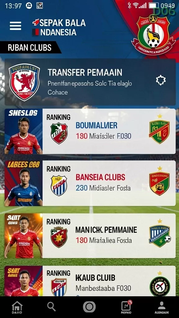 Cuplikan layar V96 — halaman utama